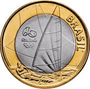 Brazil Real Olympic Games in Rio. Sailing 2015 KM# 705 BRASIL RIO 2016 coin obverse Brazil Real Olympic Games in Rio. Sailing 2015 KM# 705 BRASIL RIO 2016 coin obverse