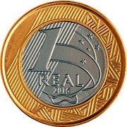 Brazil Real 50th Anniversary of the Central Bank 2015 KM# 723 1 REAL 2015 coin reverse Brazil Real 50th Anniversary of the Central Bank 2015 KM# 723 1 REAL 2015 coin reverse