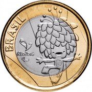 Brazil Real Olympic Games in Rio. Paralympic Mascot 2016 KM# 727 BRASIL RIO 2016 coin obverse Brazil Real Olympic Games in Rio. Paralympic Mascot 2016 KM# 727 BRASIL RIO 2016 coin obverse