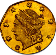 USA 1/4 Dollar Liberty Octagonal 1871 - coin obverse USA 1/4 Dollar Liberty Octagonal 1871 - coin obverse