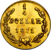 USA 1/4 Dollar Liberty Octagonal 1871 1 4 DOLLAR 1871 coin reverse USA 1/4 Dollar Liberty Octagonal 1871 1 4 DOLLAR 1871 coin reverse