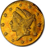 USA 1/4 Dollar Liberty Round 1860 - coin obverse USA 1/4 Dollar Liberty Round 1860 - coin obverse