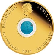 Australia 100 Dollars Treasures of the World - North America 2015 KM# 2203 ELIZABETH II AUSTRALIA 1 OZ 9999 GOLD 2015 100 DOLLARS IRB coin obverse Australia 100 Dollars Treasures of the World - North America 2015 KM# 2203 ELIZABETH II AUSTRALIA 1 OZ 9999 GOLD 2015 100 DOLLARS IRB coin obverse