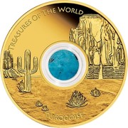 Australia 100 Dollars Treasures of the World - North America 2015 KM# 2203 TREASURES OF THE WORLD TURQUOISE P NM coin reverse Australia 100 Dollars Treasures of the World - North America 2015 KM# 2203 TREASURES OF THE WORLD TURQUOISE P NM coin reverse