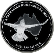 Australia 200 Dollars Australian Kookaburra 2001 KM# 878 AUSTRALIAN KOOKABURRA 2001 1 OZ. 999 SILVER P coin reverse Australia 200 Dollars Australian Kookaburra 2001 KM# 878 AUSTRALIAN KOOKABURRA 2001 1 OZ. 999 SILVER P coin reverse