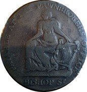 Ireland 1/2 Penny Hibernia 1804  PAYABLE AT THE PAWNBROKERS OFFICE BISHOP ST coin obverse Ireland 1/2 Penny Hibernia 1804  PAYABLE AT THE PAWNBROKERS OFFICE BISHOP ST coin obverse