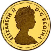 Canada 1 Cent (Elizabeth II A rock dove.) ELIZABETH II D G REGINA coin obverse