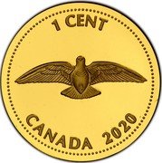 Canada 1 Cent (Elizabeth II A rock dove.) 1 CENT CANADA 2020 coin reverse