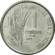 Brazil 1 Centavo Sugar Cane. Prova 1975 KM# Pr11 ALIMENTOS PARA O MUNDO 1 CENTAVO AÇÚCAR 1975 coin reverse Brazil 1 Centavo Sugar Cane. Prova 1975 KM# Pr11 ALIMENTOS PARA O MUNDO 1 CENTAVO AÇÚCAR 1975 coin reverse