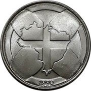 Brazil 1 Cruzado Novo (Christ's Cross. Pattern) 1990 coin reverse Brazil 1 Cruzado Novo (Christ's Cross. Pattern) 1990 coin reverse