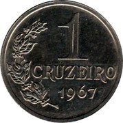 Brazil 1 Cruzeiro (Prova) KM# Pr2 1 CRUZEIRO 1967 coin reverse Brazil 1 Cruzeiro (Prova) KM# Pr2 1 CRUZEIRO 1967 coin reverse