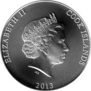Cook Islands 1 Dollar Bounty. Queen Elizabeth II 2013 ELIZABETH II COOK ISLANDS IRB 2013 coin obverse Cook Islands 1 Dollar Bounty. Queen Elizabeth II 2013 ELIZABETH II COOK ISLANDS IRB 2013 coin obverse