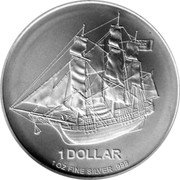 Cook Islands 1 Dollar Bounty. Queen Elizabeth II 2013 1 DOLLAR 1 OZ FINE SILVER .999 coin reverse Cook Islands 1 Dollar Bounty. Queen Elizabeth II 2013 1 DOLLAR 1 OZ FINE SILVER .999 coin reverse