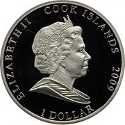 Cook Islands 1 Dollar Draco Magnus 2009 Proof ELIZABETH II COOK ISLANDS 2009 1 DOLLAR coin obverse Cook Islands 1 Dollar Draco Magnus 2009 Proof ELIZABETH II COOK ISLANDS 2009 1 DOLLAR coin obverse