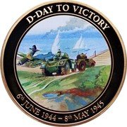 Cook Islands 1 Dollar (Elizabeth II Operation Plunder) D-DAY TO VICTORY 6TH JUNE 1944-8TH MAY 1945 coin reverse Cook Islands 1 Dollar (Elizabeth II Operation Plunder) D-DAY TO VICTORY 6TH JUNE 1944-8TH MAY 1945 coin reverse