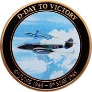 Cook Islands 1 Dollar (Elizabeth II RAF Meteor Defeats V-1 Flying Bomb) D-DAY TO VICTORY 6TH JUNE 1944-8TH MAY 1945 coin reverse Cook Islands 1 Dollar (Elizabeth II RAF Meteor Defeats V-1 Flying Bomb) D-DAY TO VICTORY 6TH JUNE 1944-8TH MAY 1945 coin reverse