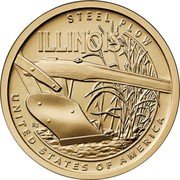 USA 1 Dollar (Steel plow. Illinois) UNITED STATES OF AMERICA STEEL PLOW ILLINOIS coin reverse USA 1 Dollar (Steel plow. Illinois) UNITED STATES OF AMERICA STEEL PLOW ILLINOIS coin reverse