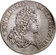 France 1 Leopold (Leopold I. Lorraine) KM# 107 LEOPOLDVS I D G D LOT BAR REX IER coin obverse France 1 Leopold (Leopold I. Lorraine) KM# 107 LEOPOLDVS I D G D LOT BAR REX IER coin obverse