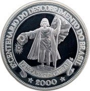 Brazil 1 Ounce 500th Anniversary of the Discovery of Brazil 2000 Proof X# MB3 PEDRO ALVARES CABRAL LB 2000 5°. CENTENARIO DO DESCOBRIMENTO DO BRASIL coin reverse Brazil 1 Ounce 500th Anniversary of the Discovery of Brazil 2000 Proof X# MB3 PEDRO ALVARES CABRAL LB 2000 5°. CENTENARIO DO DESCOBRIMENTO DO BRASIL coin reverse
