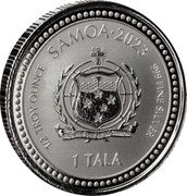 Samoa 1 Tala Jesus the Teacher. Sermon on the Mount 2023 FA'AVAE I LE ATUA SAMOA 1 TALA SAMOA 2023 1/2 TROY OUNCE 999 FINE SILVER coin obverse