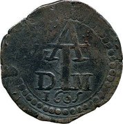 Malaysia 1 Tanga (Filipe III Goa mint. M A) AT DM 1635 coin reverse Malaysia 1 Tanga (Filipe III Goa mint. M A) AT DM 1635 coin reverse