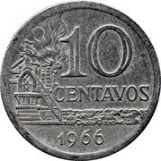 Brazil 10 Centavos (Pattern Strike) KM# Pn386 10 CENTAVOS 1966 coin reverse