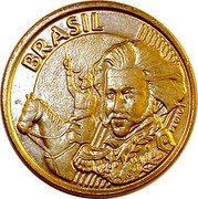 Brazil 10 Centavos (Pedro I. T Partially Inside stripes) KM# 649.3 BRASIL PEDRO I coin obverse Brazil 10 Centavos (Pedro I. T Partially Inside stripes) KM# 649.3 BRASIL PEDRO I coin obverse