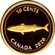 Canada 10 Cents Elizabeth II.Mackeral 2020  Proof 10 CENTS CANADA 2020 coin reverse Canada 10 Cents Elizabeth II.Mackeral 2020  Proof 10 CENTS CANADA 2020 coin reverse