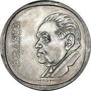 Brazil 10 Cruzeiros 10th Anniversary of Central Bank. Prova 1975  KM# Pr16 BRAZIL CASTELLO BRANCO coin obverse Brazil 10 Cruzeiros 10th Anniversary of Central Bank. Prova 1975  KM# Pr16 BRAZIL CASTELLO BRANCO coin obverse