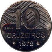Brazil 10 Cruzeiros (Map. Prova) KM# Pr25 10 CRUZEIROS 1979 PROVA coin reverse Brazil 10 Cruzeiros (Map. Prova) KM# Pr25 10 CRUZEIROS 1979 PROVA coin reverse