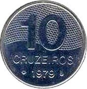 Brazil 10 Cruzeiros (Map. Without Prova) KM# Pr25a 10 CRUZEIROS 1979 coin reverse Brazil 10 Cruzeiros (Map. Without Prova) KM# Pr25a 10 CRUZEIROS 1979 coin reverse
