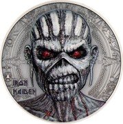 Cook Islands 10 Dollars (Charles III The Book of Souls) THE BOOK OF SOULS IRON MAIDEN coin reverse