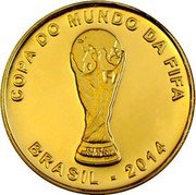 Brazil 10 Reais FIFA World Cup Trophy 2014 Proof KM# 703 COPA DO MUNDO DA FIFA BRASIL 2014 coin obverse Brazil 10 Reais FIFA World Cup Trophy 2014 Proof KM# 703 COPA DO MUNDO DA FIFA BRASIL 2014 coin obverse