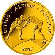 Brazil 10 Reais Olympic Games in Rio. Olympic Wrestling 2015 Proof KM# 722 CITIUS ALTIUS FORTIUS 2015 coin reverse Brazil 10 Reais Olympic Games in Rio. Olympic Wrestling 2015 Proof KM# 722 CITIUS ALTIUS FORTIUS 2015 coin reverse