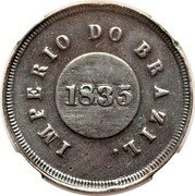 Brazil 10 Reis (Pedro II Pattern Coin) KM# Pn42 IMPERIO DO BRAZIL. 1835 coin obverse Brazil 10 Reis (Pedro II Pattern Coin) KM# Pn42 IMPERIO DO BRAZIL. 1835 coin obverse