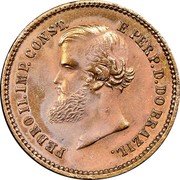 Brazil 10 Reis (Pedro II Pattern Strike) KM# Pn115 PEDRO II. IMP. CONST E PERP.D.DO BRAZIL. coin obverse