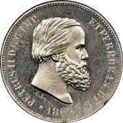 Brazil 10 Reis (Pedro II Pattern Strike) KM# Pn133 PETRUS II D. G. C. IMP. ET PERP. BRAS. DEF. 1869 C.L. coin obverse Brazil 10 Reis (Pedro II Pattern Strike) KM# Pn133 PETRUS II D. G. C. IMP. ET PERP. BRAS. DEF. 1869 C.L. coin obverse