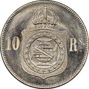 Brazil 10 Reis (Pedro II Pattern Strike) KM# Pn133 10 RS. coin reverse Brazil 10 Reis (Pedro II Pattern Strike) KM# Pn133 10 RS. coin reverse