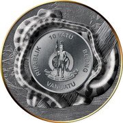 Vanuatu 10 Vatu (Double Giant Predators. Anaconda.) LONG GOD YUMI STANAP 10 VATU RIPABLIK BLONG VANUATU coin obverse Vanuatu 10 Vatu (Double Giant Predators. Anaconda.) LONG GOD YUMI STANAP 10 VATU RIPABLIK BLONG VANUATU coin obverse