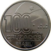 Brazil 100 Cruzados (Abolition of Slavery Centennial. Prova) KM# PrC26 100 CRUZADOS BRASIL PROVA coin obverse Brazil 100 Cruzados (Abolition of Slavery Centennial. Prova) KM# PrC26 100 CRUZADOS BRASIL PROVA coin obverse