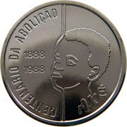Brazil 100 Cruzados (Abolition of Slavery Centennial. Prova) KM# PrC26 AXÉ 1888 1988 CENTENÁRIO DA ABOLIÇÁO coin reverse Brazil 100 Cruzados (Abolition of Slavery Centennial. Prova) KM# PrC26 AXÉ 1888 1988 CENTENÁRIO DA ABOLIÇÁO coin reverse