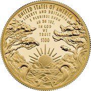USA 100 Dollars (Liberty and Britannia) UNITED STATES OF AMERICA LIBERTY AND BRITANNIA E PLURIBUS UNUM AU 24 1 OZ. IN GOD WE TRUST $100 W JFM coin reverse USA 100 Dollars (Liberty and Britannia) UNITED STATES OF AMERICA LIBERTY AND BRITANNIA E PLURIBUS UNUM AU 24 1 OZ. IN GOD WE TRUST $100 W JFM coin reverse