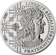 France 100 Euro (Golds of France. The Louis d'Or) D'AP. J. WARIN 2024 ⌋⌊ Ⓐ LIBERTÉ ÉGALITÉ FRATERNITÉ coin reverse