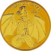 Croatia 100 Euro The Dragon of Trsat 2024  BU TRSATSKI ZMAJ 2024. coin obverse Croatia 100 Euro The Dragon of Trsat 2024  BU TRSATSKI ZMAJ 2024. coin obverse