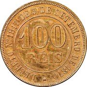 Brazil 100 Reis (Pattern Coin) KM# Pn145 100 RÉIS DECRETO Nº 1817 DE 3 DE SETEMBRO DE 1870 coin reverse Brazil 100 Reis (Pattern Coin) KM# Pn145 100 RÉIS DECRETO Nº 1817 DE 3 DE SETEMBRO DE 1870 coin reverse
