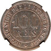 Brazil 100 Reis (Pattern Coin) KM# Pn144 100 RÉIS DECRETO Nº 1817 DE 3 DE SETEMBRO DE 1870 coin reverse Brazil 100 Reis (Pattern Coin) KM# Pn144 100 RÉIS DECRETO Nº 1817 DE 3 DE SETEMBRO DE 1870 coin reverse