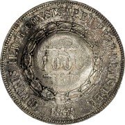 Brazil 1000 Reis (1932 Revolution. Private Issues) PETRUS II D.G. CONST. IMP. ET PERP. BRAS. DEF. 1000 1863 coin obverse Brazil 1000 Reis (1932 Revolution. Private Issues) PETRUS II D.G. CONST. IMP. ET PERP. BRAS. DEF. 1000 1863 coin obverse