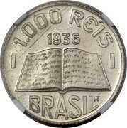 Brazil 1000 Reis (Jose de Anchieta Pattern) KM# Pn303 1.000 RÉIS 1938 BRASIL WT coin obverse Brazil 1000 Reis (Jose de Anchieta Pattern) KM# Pn303 1.000 RÉIS 1938 BRASIL WT coin obverse