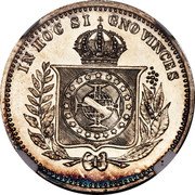 Brazil 10000 Reis (Pedro II Pattern) IN HOC SI GNO VINCES coin reverse Brazil 10000 Reis (Pedro II Pattern) IN HOC SI GNO VINCES coin reverse