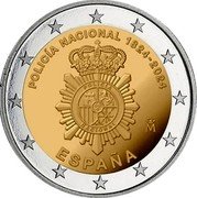 Spain 2 Euro 200th Anniversary. National Police Corps ND (2024) M POLICÍA NACIONAL 1824-2024 ESPAÑA coin obverse Spain 2 Euro 200th Anniversary. National Police Corps ND (2024) M POLICÍA NACIONAL 1824-2024 ESPAÑA coin obverse
